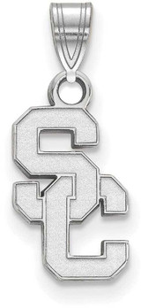 Image of 10K White Gold University of Southern California Small Pendant LogoArt 1W002USC