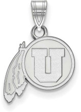 Image of 10K White Gold University of Utah Small Pendant by LogoArt