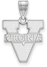 Image of 10K White Gold University of Virginia Medium Pendant by LogoArt (1W003UVA)