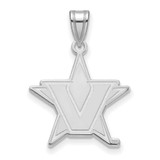 10K White Gold Vanderbilt University Large Pendant by LogoArt (1W006VAU)