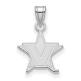 10K White Gold Vanderbilt University Small Pendant by LogoArt (1W005VAU)