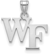 Image of 10K White Gold Wake Forest University Small Pendant by LogoArt (1W002WFU)