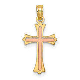 Image of 10k Yellow & Rose Gold Cross Pendant