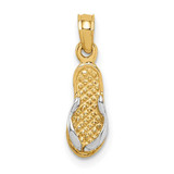 Image of 10K Yellow Gold & Rhodium Single Flip-Flop Pendant