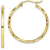 Image of 26mm 10k Yellow Gold 1.5x25mm Shiny-Cut Hoop Earrings