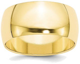 Image of 10K Yellow Gold 10mm Half Round Band Ring