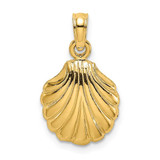 Image of 10k Yellow Gold 2-D Polished Scallop Shell Pendant