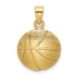 Image of 10k Yellow Gold 2-D Textured Basketball Pendant