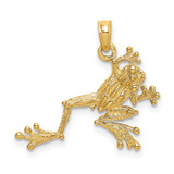 Image of 10K Yellow Gold 2-D Textured Frog Pendant 10K6481
