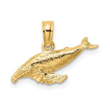 Image of 10K Yellow Gold 2-D Whale Pendant 10K7449