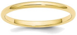 Image of 10K Yellow Gold 2mm Half Round Band Ring