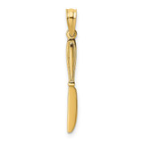 Image of 10k Yellow Gold 3-D & Polished Table Knife Pendant