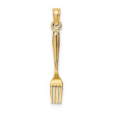 Image of 10K Yellow Gold 3-D and Polished Table Fork Pendant