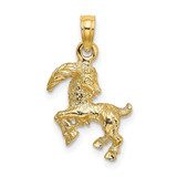 Image of 10k Yellow Gold 3-D Capricorn Zodiac Pendant