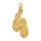 Image of 10K Yellow Gold 3D Flip Flops Pendant