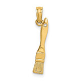 Image of 10K Yellow Gold 3-D Paint Brush Pendant