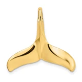 Image of 10K Yellow Gold 3-D Polished/Textured Whale Tail Pendant