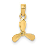 Image of 10K Yellow Gold 3-D w/ 3 Blades Propeller Pendant 10K8065