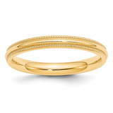 Image of 10K Yellow Gold 3mm Milgrain Comfort Fit Band Ring