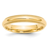 Image of 10K Yellow Gold 4mm Milgrain Comfort Fit Band Ring