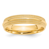 Image of 10K Yellow Gold 5mm Double Milgrain Comfort Fit Band Ring