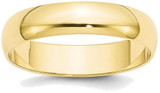 Image of 10K Yellow Gold 5mm Lightweight Half Round Band Ring