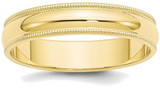 Image of 10K Yellow Gold 5mm Milgrain Half Round Band Ring