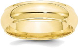 Image of 10K Yellow Gold 6mm Half Round with Edge Band Ring