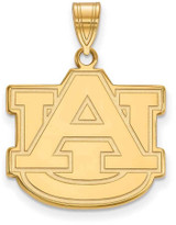 Image of 10K Yellow Gold Auburn University Large Pendant by LogoArt (1Y004AU)