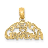 Image of 10K Yellow Gold Block and Engraved GREAT GRANDMA Pendant