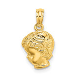 Image of 10K Yellow Gold Boy Head Pendant