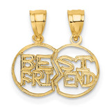 Image of 10k Yellow Gold Break apart Cut-out Best Friend Pendant