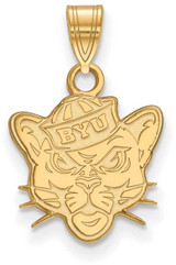 Image of 10K Yellow Gold Brigham Young University Small Pendant by LogoArt (1Y005BYU)