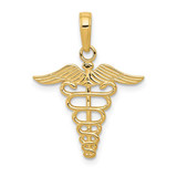 Image of 10k Yellow Gold Caduceus Pendant