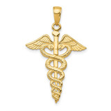 Image of 10K Yellow Gold Caduceus Pendant 10C2261