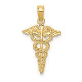 Image of 10K Yellow Gold Caduceus Pendant 10D1236