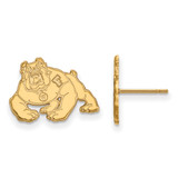 10K Yellow Gold California State University Fresno Small Post LogoArt Earrings
