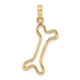 Image of 10k Yellow Gold Cut-Out & Polished Dog Bone Pendant
