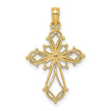 Image of 10k Yellow Gold Cut-Out Fancy Cross Pendant