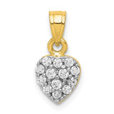 Image of 10k Yellow Gold CZ Cluster Heart Pendant