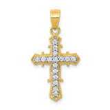 Image of 10k Yellow Gold CZ Cross Pendant 10C1137