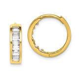 Image of 10k Yellow Gold CZ Hinged Hoop Earrings 10ER331