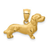 Image of 10K Yellow Gold Diamond-cut Dachshund Pendant