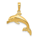 Image of 10k Yellow Gold Dolphin Swimming Pendant