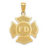 Image of 10k Yellow Gold Fire Department Maltese Cross Pendant