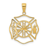 Image of 10K Yellow Gold Fireman Shield Pendant