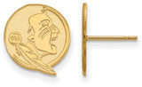 Image of 10K Yellow Gold Florida State University Small Post Earrings by LogoArt 1Y050FSU