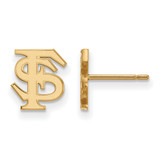 10K Yellow Gold Florida State University X-Small Post Earrings LogoArt 1Y008FSU