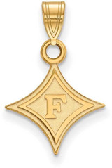 Image of 10K Yellow Gold Furman University Small Pendant by LogoArt (1Y002FUU)
