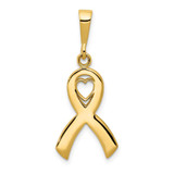 Image of 10K Yellow Gold Heart In Awareness Pendant